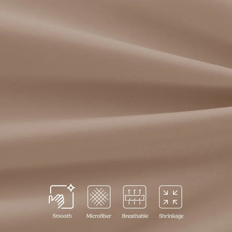 Lux Decor 4 Pieces Solid Bedsheets - 1800 Series Stylish Comfy Bedding Sheet Set - Hotel Luxury Skin Friendly Cooling Sheets & Embroidered Pillowcases