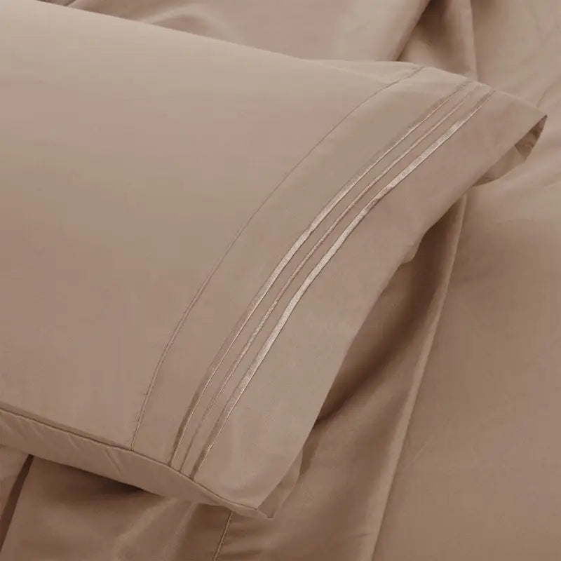 Lux Decor 4 Pieces Solid Bedsheets - 1800 Series Stylish Comfy Bedding Sheet Set - Hotel Luxury Skin Friendly Cooling Sheets & Embroidered Pillowcases