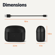 Amazon Basics Bluetooth Headphones True Wireless Earbuds IPX4Waterproof, in-Ear w/Mic,Charging Case, Black