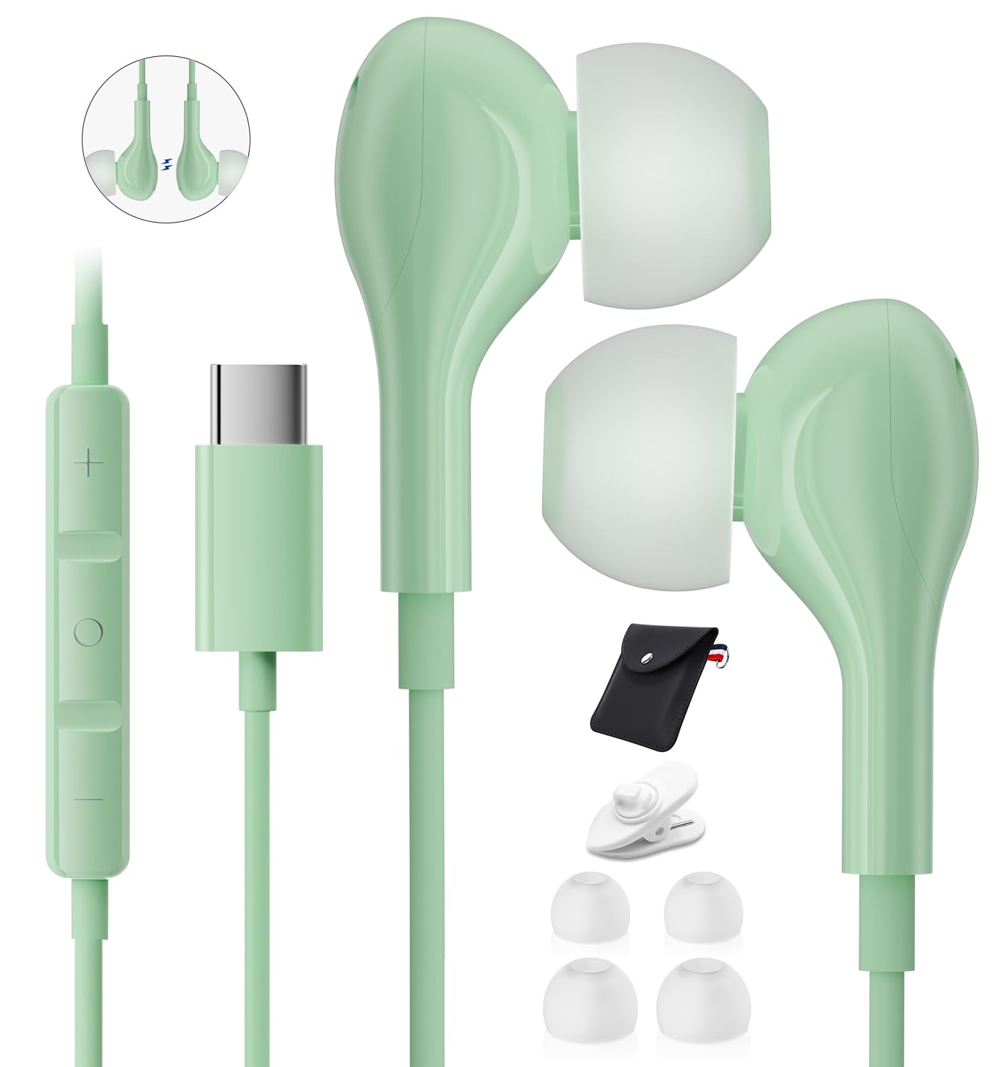 USB C Headphones for Samsung Galaxy S26 S25 S24 Ultra iPhone 17 Air 16 Pro 17 Pro Max S23 S22 A56 A55 A26 A17 A16 Pixel Xiaomi Wired Earbuds Magnetic in-Ear Type C Earphone with Microphone Stereo