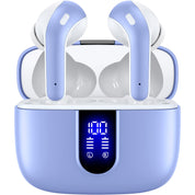 TAGRY Bluetooth Headphones True Wireless Earbuds 60H Playback LED Power Display Earphones with Wireless Charging Case IPX5 Waterproof in-Ear Ear buds with Mic for TV Smart Phone Laptop Computer Sports