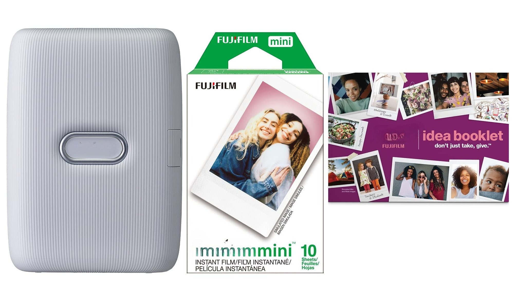 Fujifilm Instax Mini Link White Printer Bundle
