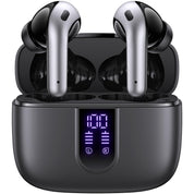 TAGRY Bluetooth Headphones True Wireless Earbuds 60H Playback LED Power Display Earphones with Wireless Charging Case IPX5 Waterproof in-Ear Ear buds with Mic for TV Smart Phone Laptop Computer Sports