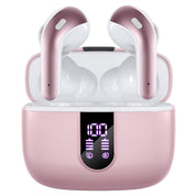 TAGRY Bluetooth Headphones True Wireless Earbuds 60H Playback LED Power Display Earphones with Wireless Charging Case IPX5 Waterproof in-Ear Ear buds with Mic for TV Smart Phone Laptop Computer Sports