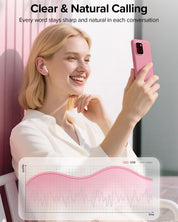 TAGRY Bluetooth Headphones True Wireless Earbuds 60H Playback LED Power Display Earphones with Wireless Charging Case IPX5 Waterproof in-Ear Ear buds with Mic for TV Smart Phone Laptop Computer Sports