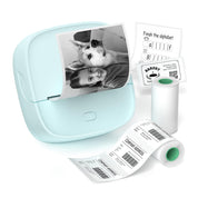 Gloryang JD-23 Sticker Printer, Mini Portable Thermal Printer Print Pod, Inkless Bluetooth Label Maker with Smart App for Phone & Tablet for Office & Home Use, 2 Rolls Sticker Paper, White