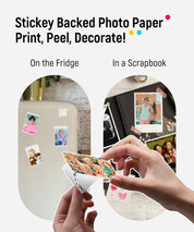 Liene Pearl K100 2x3” Photo Printer, Mini Instant Portable Color Picture Printer Bundle 50 Zink Adhesive Paper, Bluetooth 5.2 Compatible w/iOS & Android Small Phone Sticker for iPhone Smartphone White