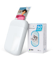 Liene Pearl K100 2x3” Photo Printer, Mini Instant Portable Color Picture Printer Bundle 50 Zink Adhesive Paper, Bluetooth 5.2 Compatible w/iOS & Android Small Phone Sticker for iPhone Smartphone White