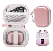Case for TAGRY X08 Bluetooth Headphones True Wireless Earbuds 60H, mesh Pocket for Charge Cable (Rose Gold)