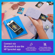 HP Sprocket 2x3 Instant Smartphone Photo Printer - Portable Color Wireless Mobile Printer - Zink Sticky-Back Photos - Print from Compatible iOS & Android Devices with Bluetooth w/Fun App - Purple