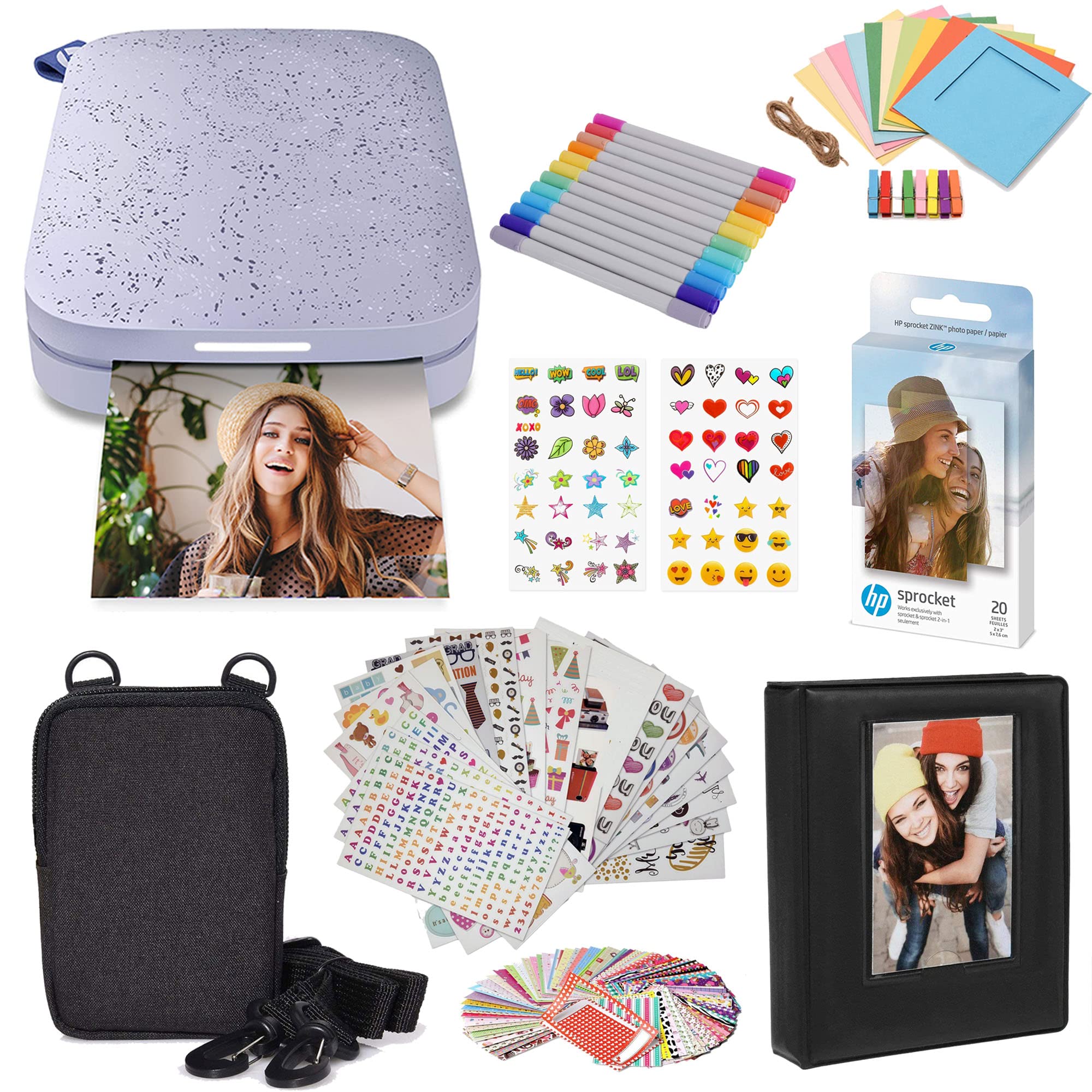 HP Sprocket 2x3 Instant Smartphone Photo Printer - Portable Color Wireless Mobile Printer - Zink Sticky-Back Photos - Print from Compatible iOS & Android Devices with Bluetooth w/Fun App - Purple