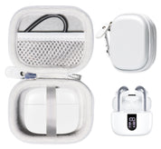 Case for TAGRY X08 Bluetooth Headphones True Wireless Earbuds 60H, mesh Pocket for Charge Cable (Rose Gold)
