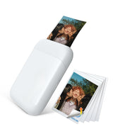 Liene Pearl K100 2x3” Photo Printer, Mini Instant Portable Color Picture Printer Bundle 50 Zink Adhesive Paper, Bluetooth 5.2 Compatible w/iOS & Android Small Phone Sticker for iPhone Smartphone White
