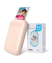 Liene Pearl K100 2x3” Photo Printer, Mini Instant Portable Color Picture Printer Bundle 50 Zink Adhesive Paper, Bluetooth 5.2 Compatible w/iOS & Android Small Phone Sticker for iPhone Smartphone White