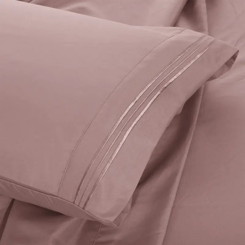 Lux Decor 4 Pieces Solid Bedsheets - 1800 Series Stylish Comfy Bedding Sheet Set - Hotel Luxury Skin Friendly Cooling Sheets & Embroidered Pillowcases