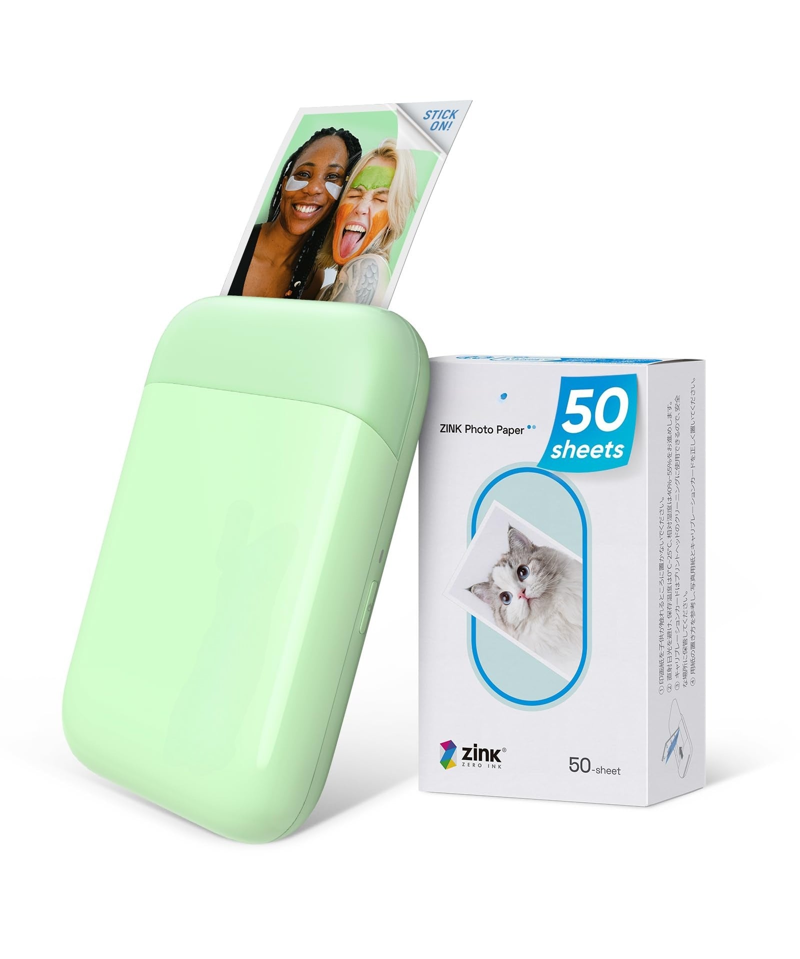 Liene Pearl K100 2x3” Photo Printer, Mini Instant Portable Color Picture Printer Bundle 50 Zink Adhesive Paper, Bluetooth 5.2 Compatible w/iOS & Android Small Phone Sticker for iPhone Smartphone White