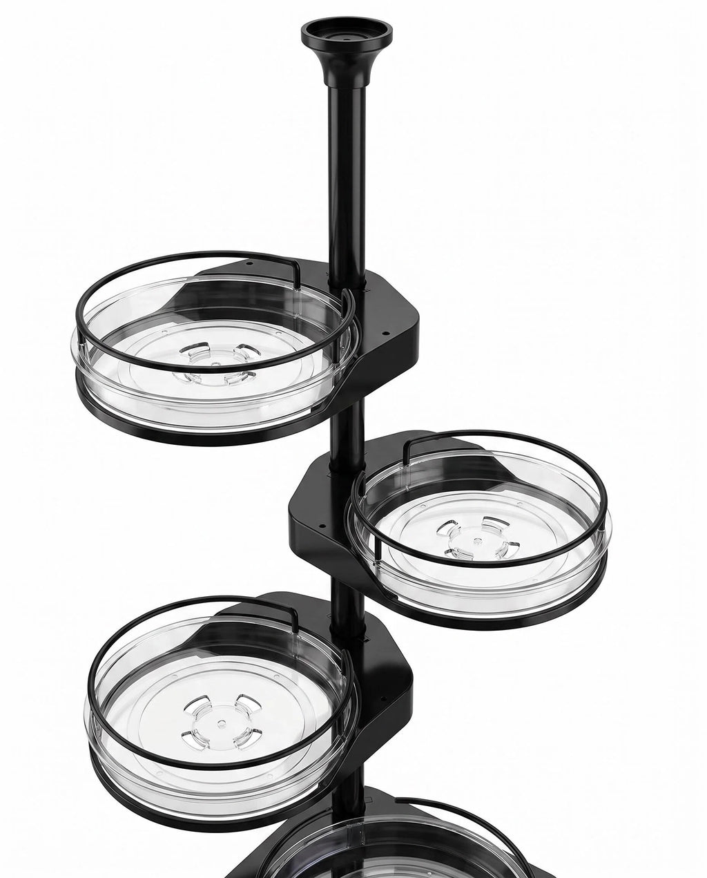 4-Tier Tension Pole Corner Plant Stand, Adjustable Floor to Ceiling Flower Shelf with 12 Inch Trays