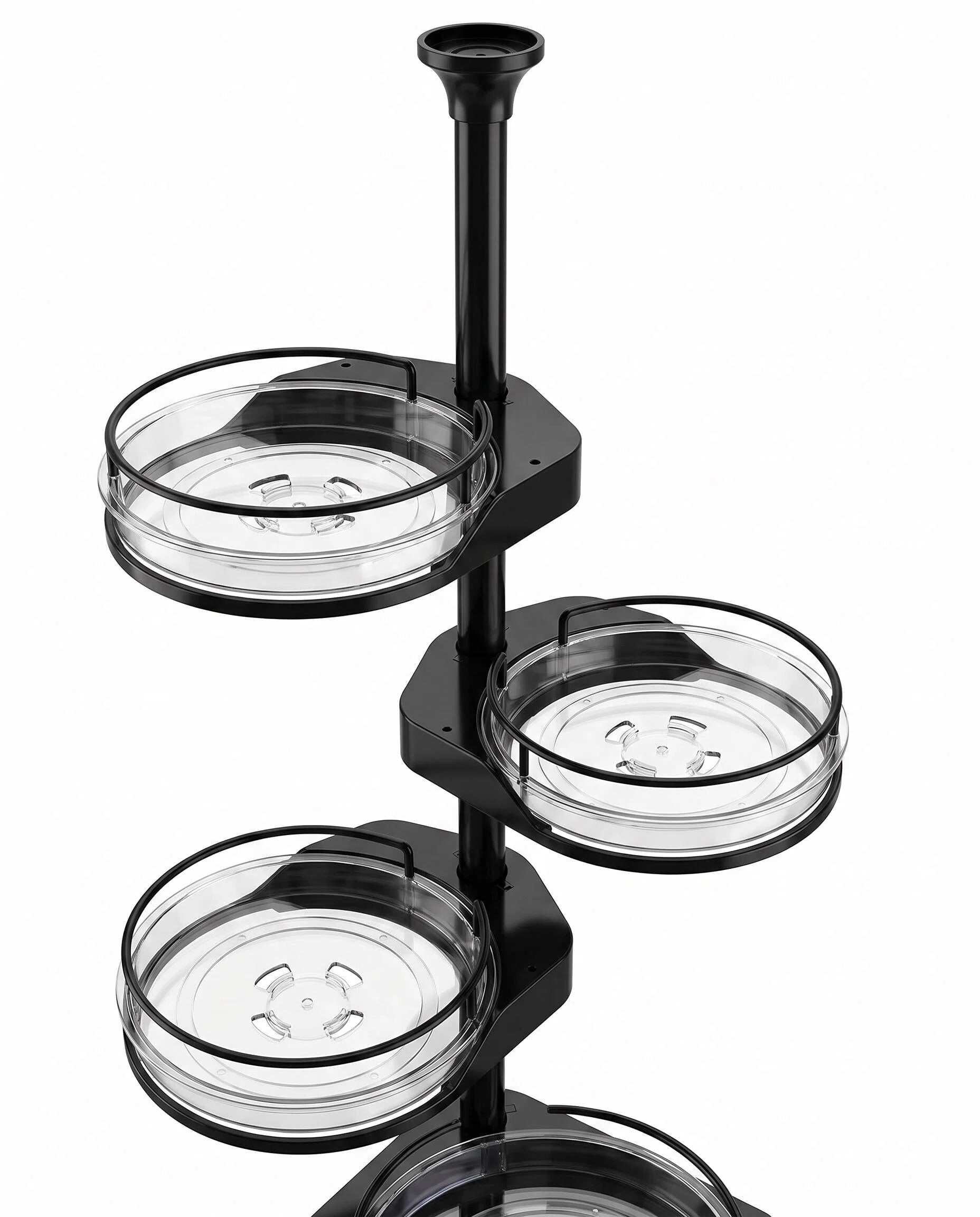 4-Tier Tension Pole Corner Plant Stand, Adjustable Floor to Ceiling Flower Shelf with 12 Inch Trays