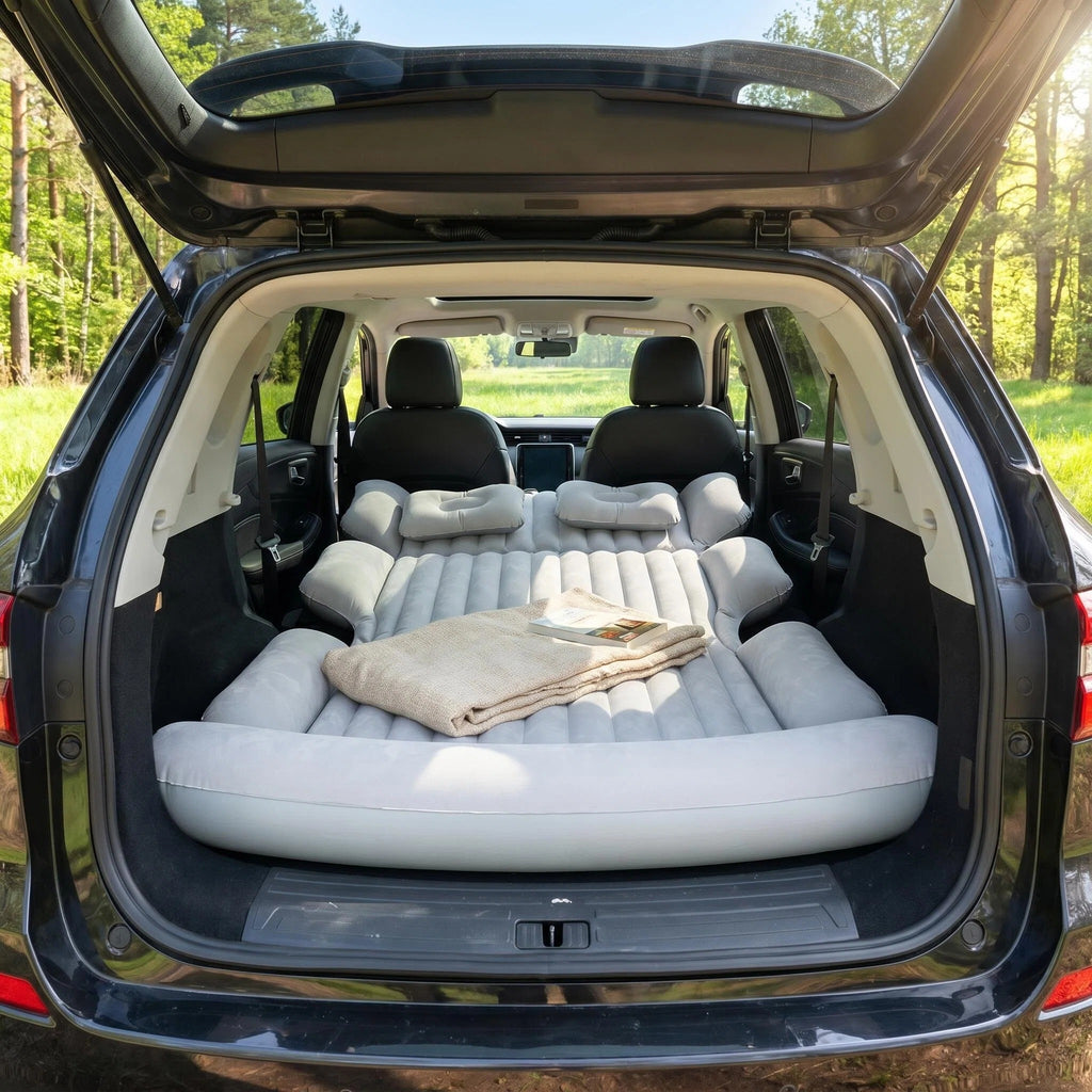 SUV Trunk Inflatable Car Air Mattress, Full Size Back Seat Camping Air Bed for Road Trips