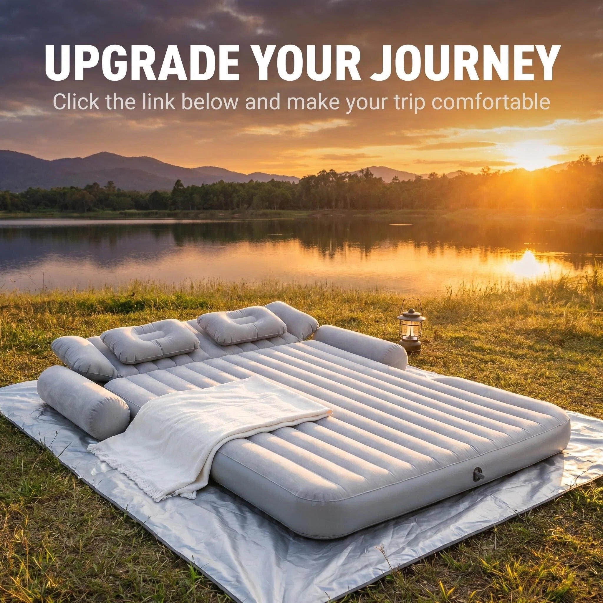 SUV Trunk Inflatable Car Air Mattress, Full Size Back Seat Camping Air Bed for Road Trips