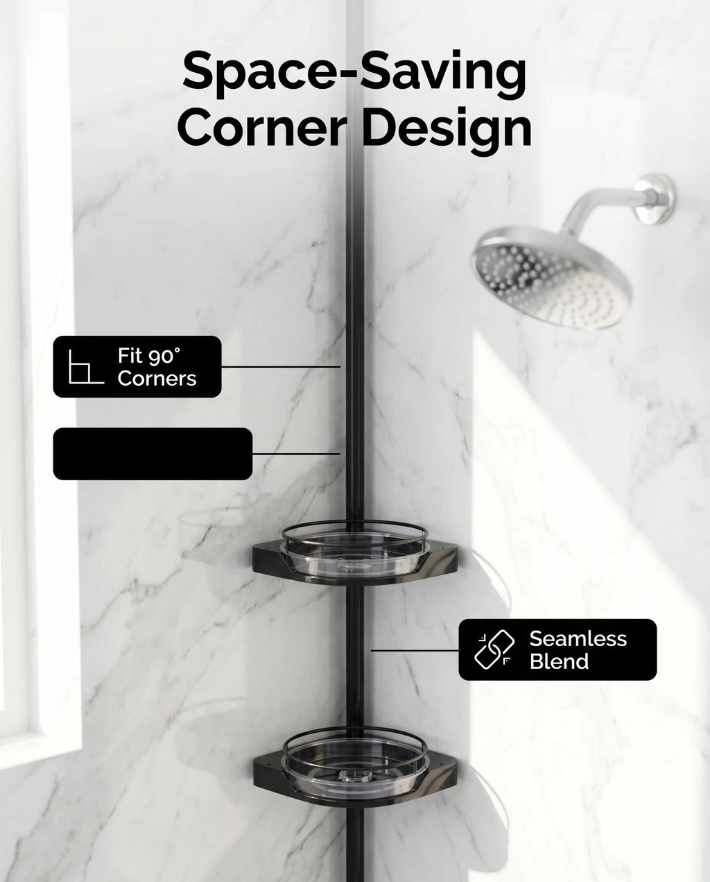 4-Tier Tension Pole Corner Plant Stand, Adjustable Floor to Ceiling Flower Shelf with 12 Inch Trays