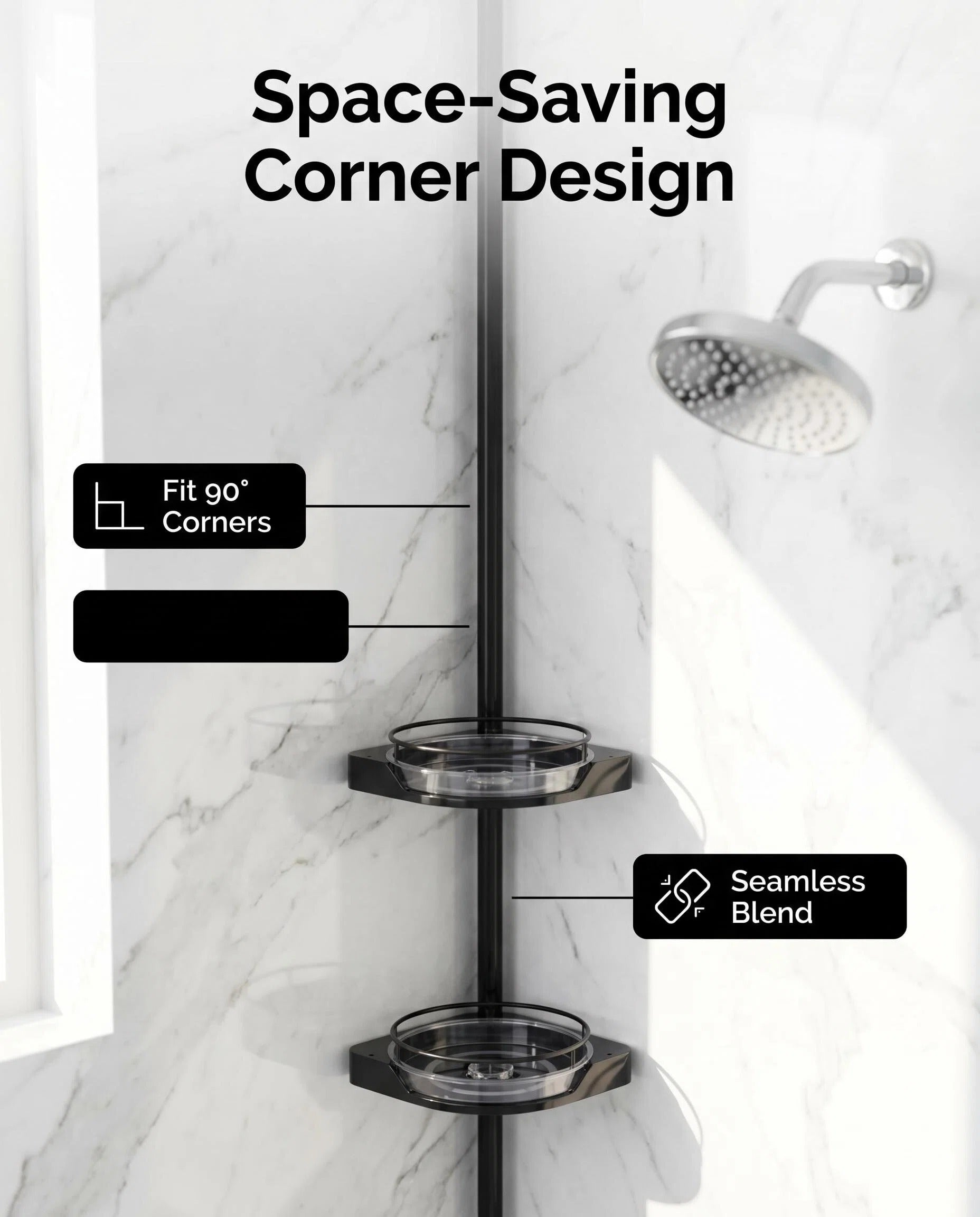 4-Tier Tension Pole Corner Plant Stand, Adjustable Floor to Ceiling Flower Shelf with 12 Inch Trays
