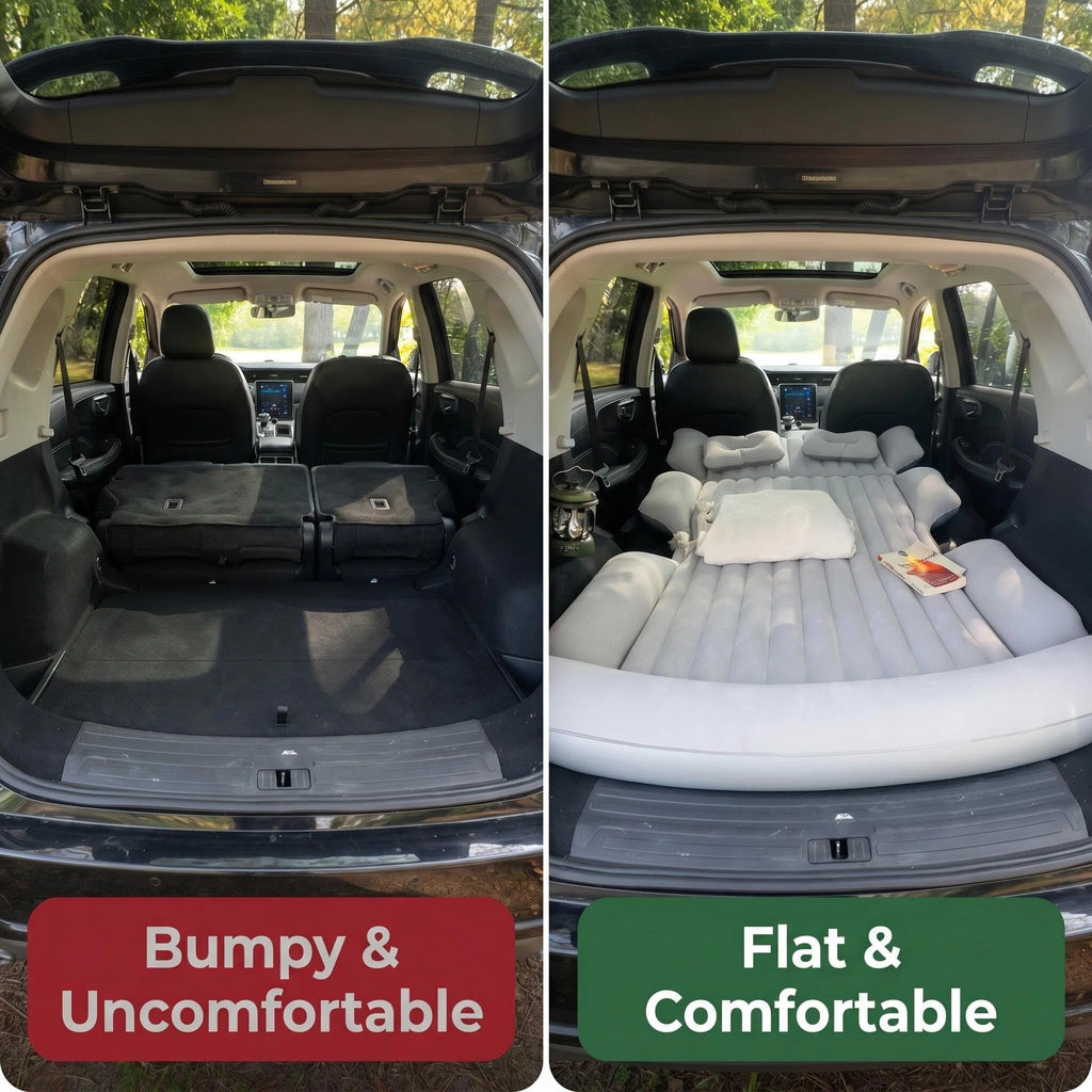 SUV Trunk Inflatable Car Air Mattress, Full Size Back Seat Camping Air Bed for Road Trips