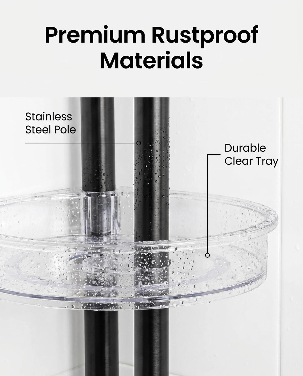 4-Tier Tension Pole Corner Plant Stand, Adjustable Floor to Ceiling Flower Shelf with 12 Inch Trays