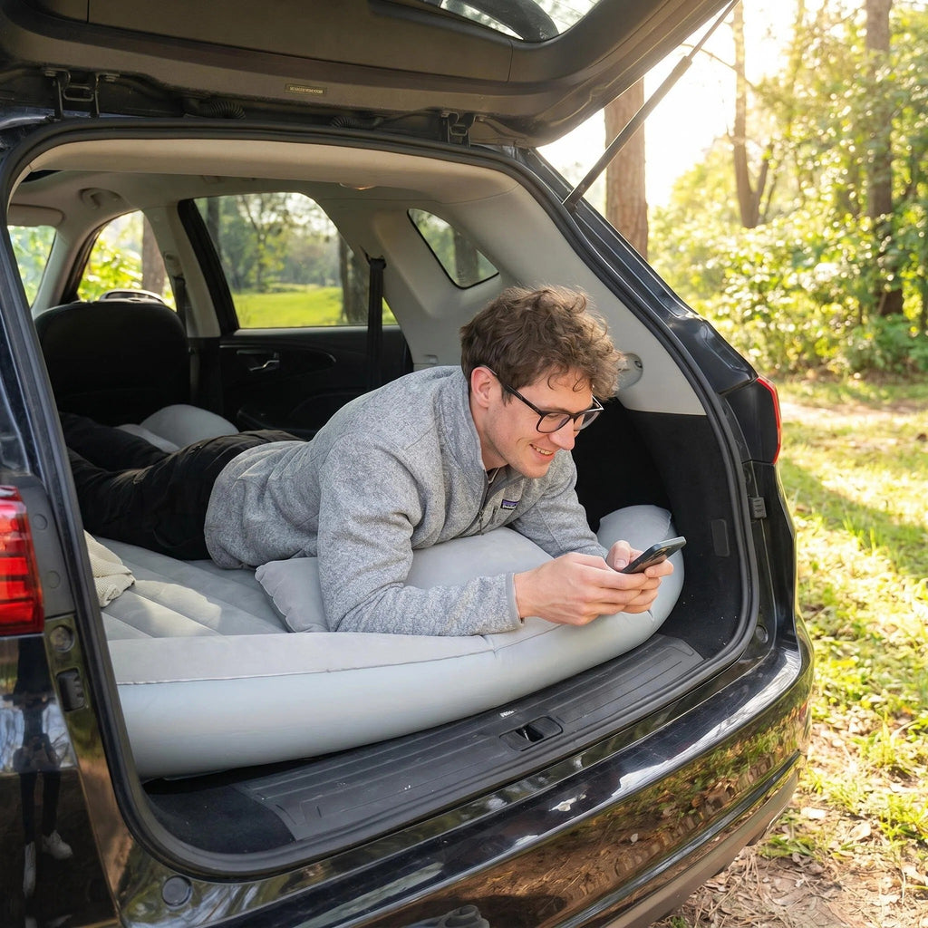 SUV Trunk Inflatable Car Air Mattress, Full Size Back Seat Camping Air Bed for Road Trips